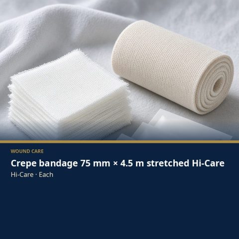 Crepe bandage 75 mm × 4.5 m stretched Hi-Care