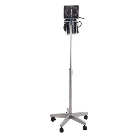 Aneroid blood pressure meter on a mobile telescopic stand