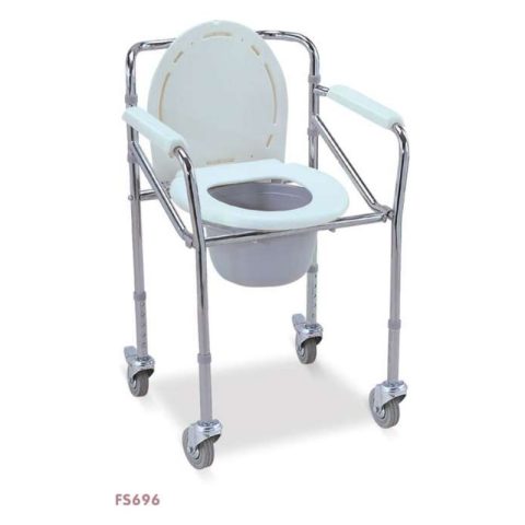 Commode with locking castors