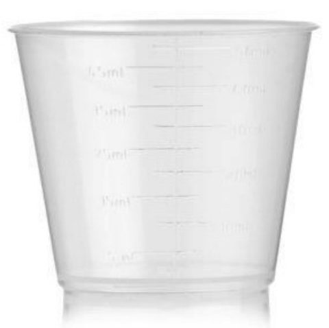 Medicine cup, plastic, 100 ml