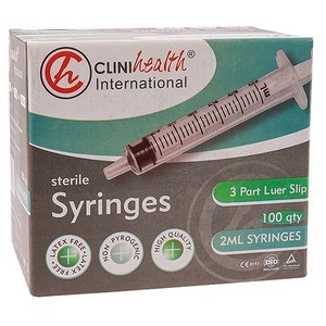 Clinihealth 3-part Luer slip syringes, sterile