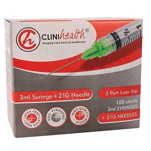Clinihealth syringe with needle (combo pack), sterile