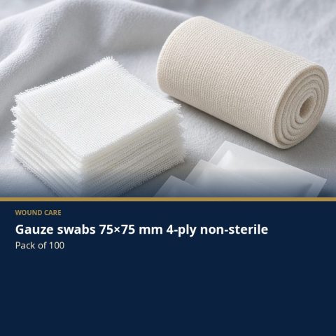 Gauze swabs 75×75 mm 4-ply non-sterile
