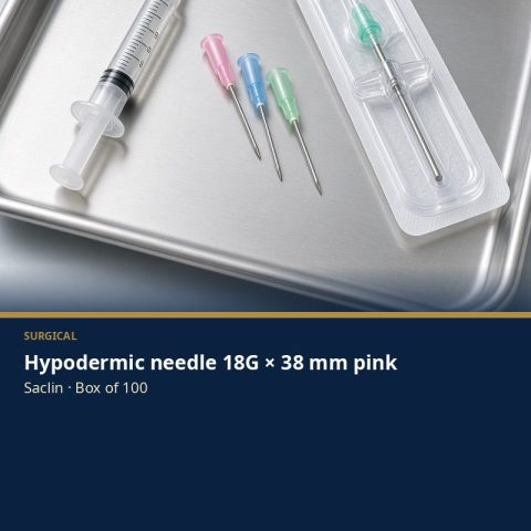 Hypodermic needle 18G × 38 mm pink