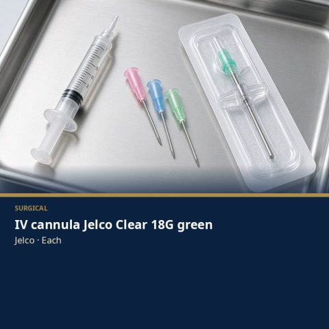 IV cannula Jelco Clear 18G green