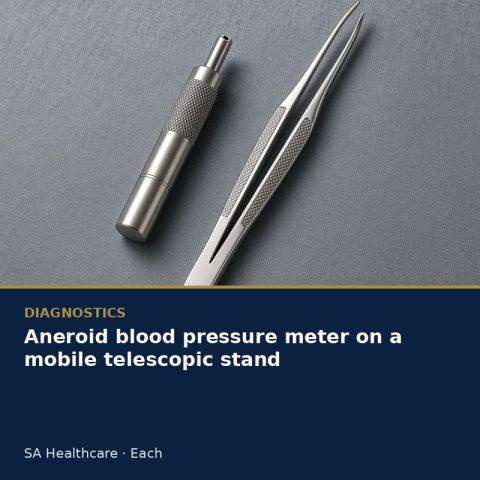 Aneroid blood pressure meter on a mobile telescopic stand