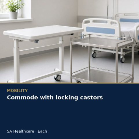 Commode with locking castors