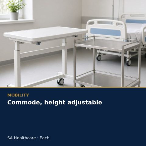 Commode, height adjustable