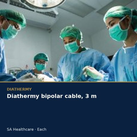 Diathermy bipolar cable, 3 m