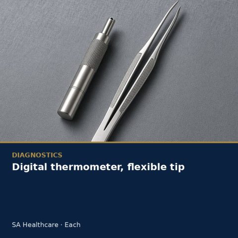 Digital thermometer, flexible tip