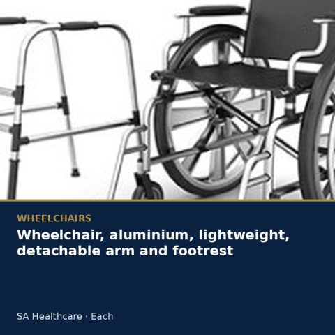 Wheelchair, aluminium, lightweight, detachable arm and footrest
