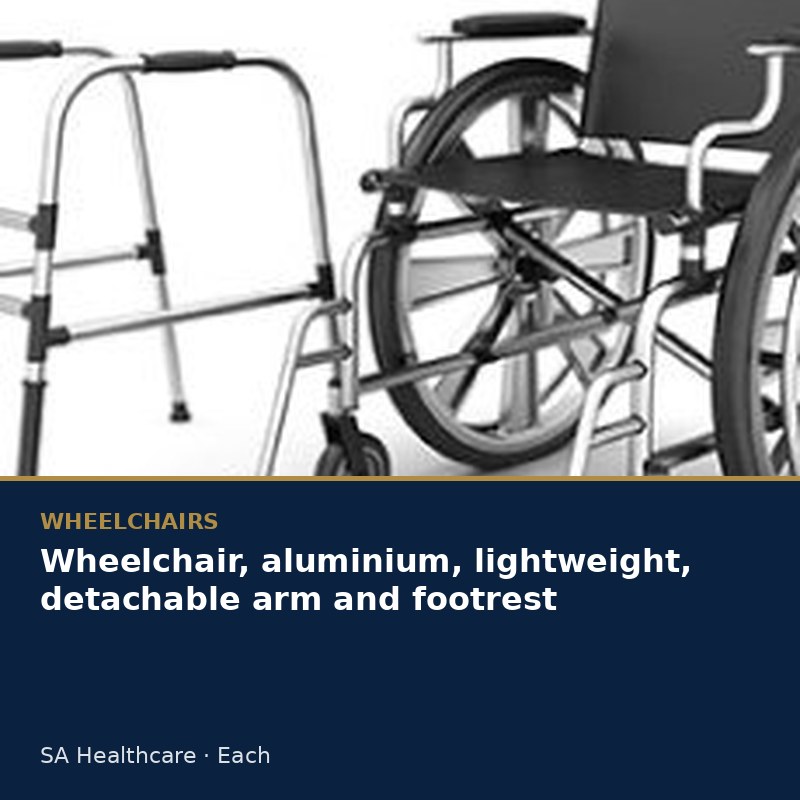 Wheelchair, aluminium, lightweight, detachable arm and footrest