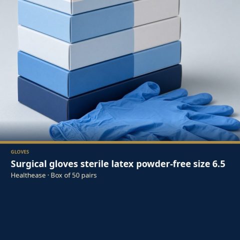 Surgical gloves sterile latex powder-free size 6.5