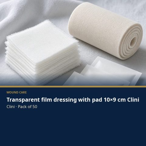 Transparent film dressing with pad 10×9 cm Clini